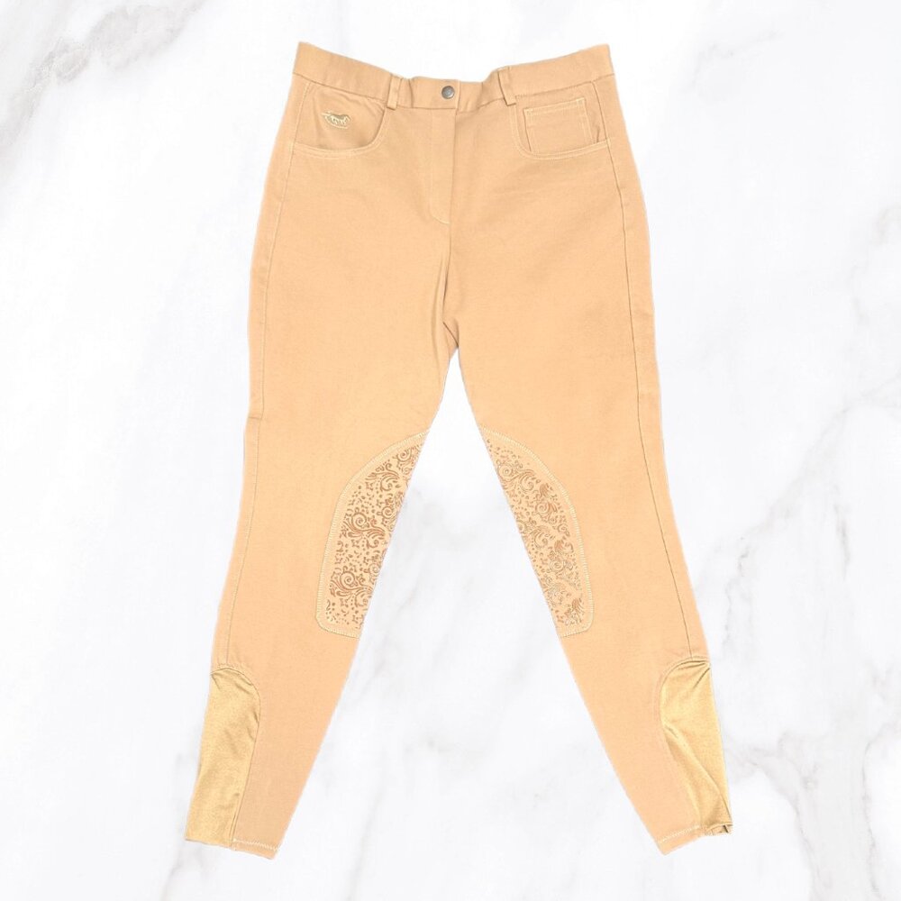 Piper by SmartPak Women's‎ Khaki Knee Patch Breeches, Size 32R